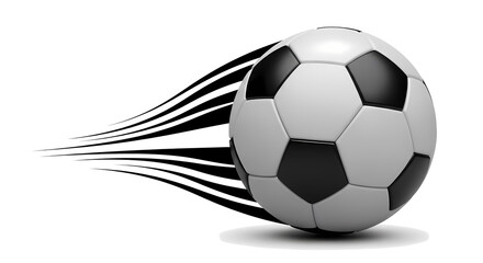 Soccer Ball in Motion, Speed, Fast, Sport, Football, Isolated on White