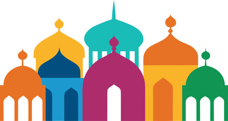Colorful domes illustration isolated on transparent background, Vector, illustration © Orpita
