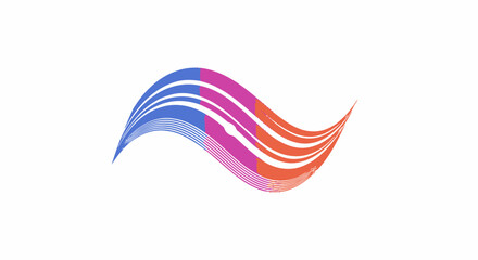 Fototapeta premium Abstract dynamic wave logo design with flowing colorful lines.