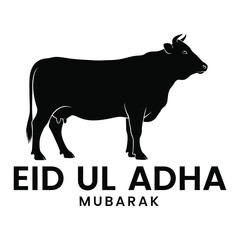 Minimal cow silhouette for Eid ul Adha celebration