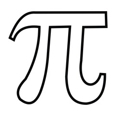 Outlined Pi symbol minimalist mathematical icon