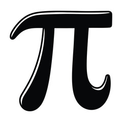 Bold black Pi symbol isolated on white background