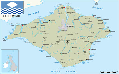 Map of Isle of Wight, UK