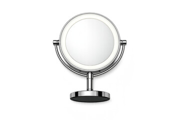 Fototapeta premium Realistic makeup mirror with led lighting on minimalist background