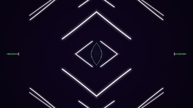 Geometric Shapes Neon Light Animation Background.