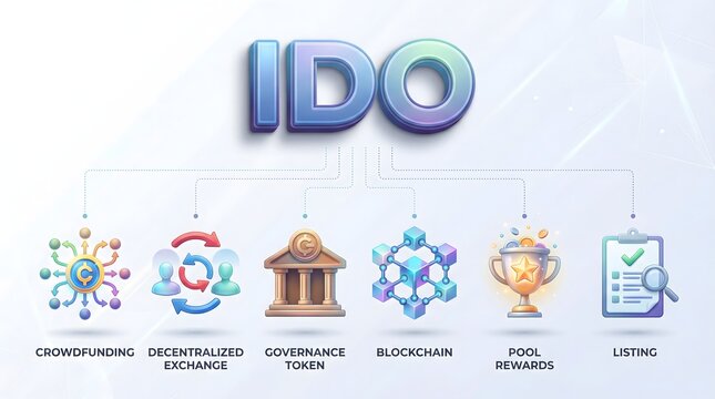 ido, initial dex offering, blockchain concept