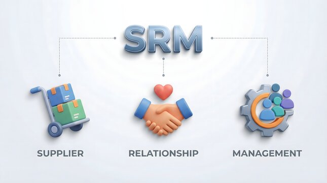 SRM supplier relationship management business concept