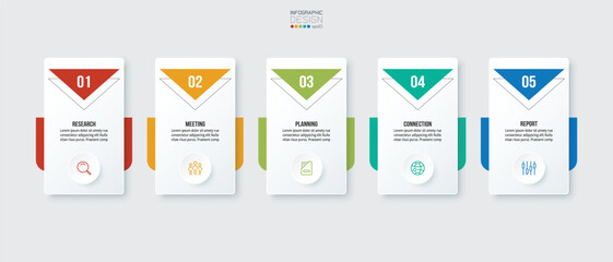 Infographic template business concept with step.