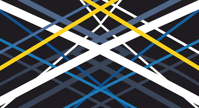 Abstract lines intersect vividly in dark colorful background
