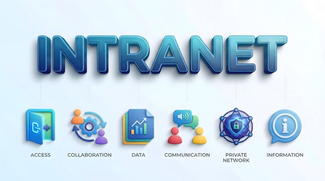 intranet network concept with icons