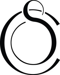 Vector CS, SC fashion logo