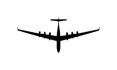 Black Aircraft Silhouette Vector Illustration