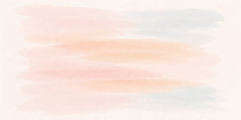 Beautiful abstract blue watercolor background featuring soft white clouds and golden sunlight over a serene summer landscape at sunrise