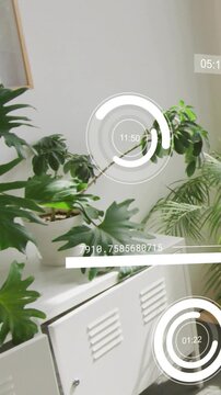 Vertical video: HUD elements appearing, camera shifting right, timers cycling tracking plant timing