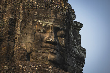 Fototapeta premium Detalles en el templo de Bayon ( Mil Caras) en Angkor Wat, Camboya