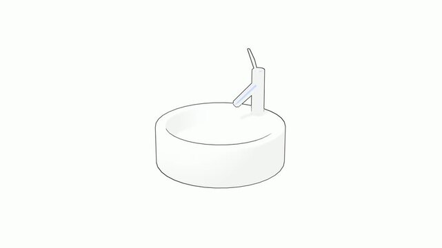 Bathroom Sink Line Art Illustration