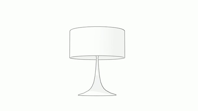 Table Lamp Line Art Illustration