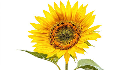 Fototapeta premium Beautiful blooming sunflower isolated on white background 