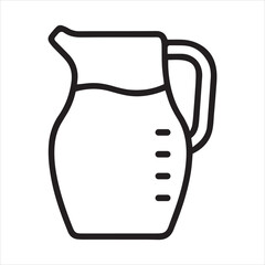 Line drawing of a glass pitcher with water measurement markings