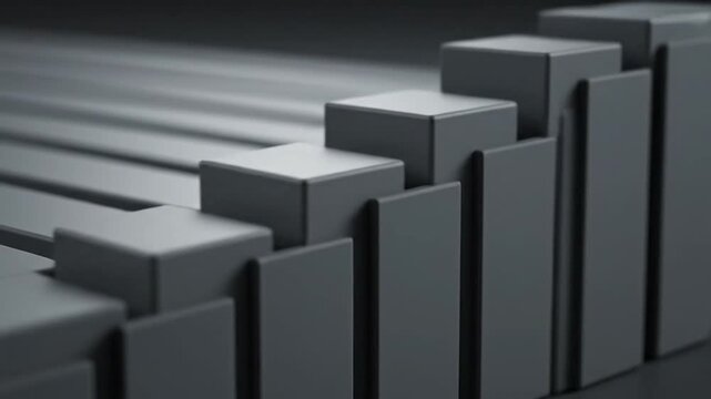 Gray Cubes in Perspective View Closeup.