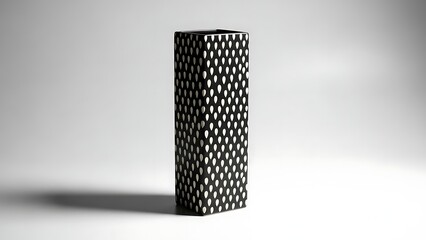 Black and white vase with droplet pattern