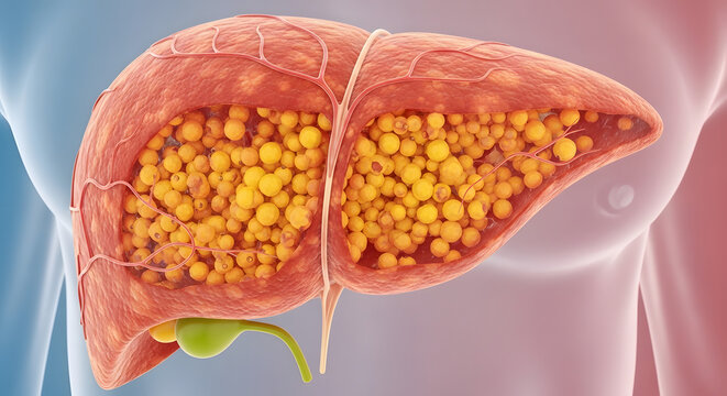 Fatty Liver Disease Medical Illustration Hepatic Steatosis