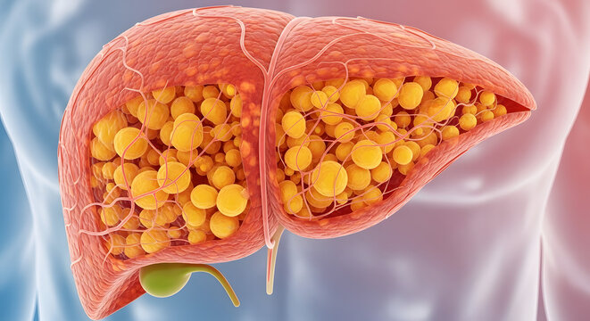 Fatty Liver Disease Medical Illustration Hepatic Steatosis