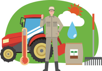 農業に従事する男性