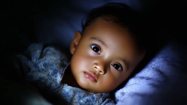 Serene and Peaceful Sleep: A Moment Captured of a Baby in Deep Slumber, Emphasizing the Tranquility and Innocence of Infancy, with Soft Lighting Enhancing the Gentle Features of the Child