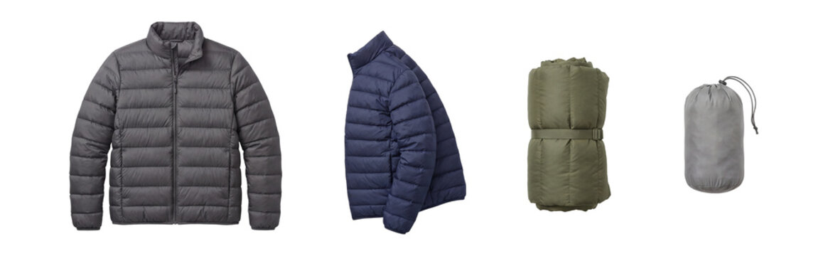 Packable down jacket set.