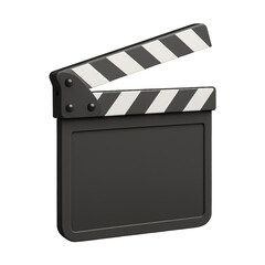 Fototapeta premium 3D Clipboard Film Slate Icon Isolated on Transparent Background