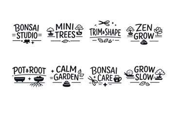 Obraz premium Bonsai studio mini trees trim shape zen grow pot root calm garden care slow