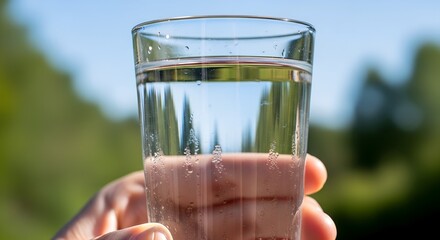 Refreshing Glass of Water Outdoors