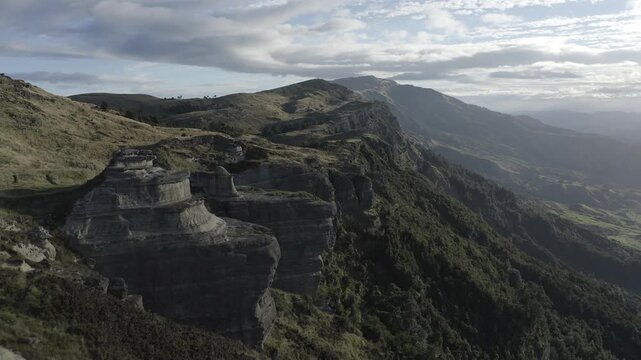 drone view from the top of the mountain