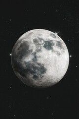 Full moon in space with stars