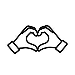 Fototapeta premium Iconic heart shape formed by two hands, symbolizing love, connection, and positive emotions