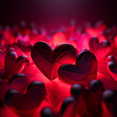 Bold Valentine background, large overlapping hearts