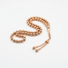 Rose gold six-point star ornament displayed on a white surface from a top-down viewpoint