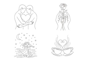 Romantic Line Art Collection Love and Connection.