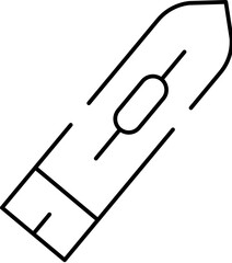 Obraz premium Surgical scalpel icon on white background representing a precise medical cutting instrument for surgery, clinic and healthcare use, minimal thin line vector illustration for apps and web