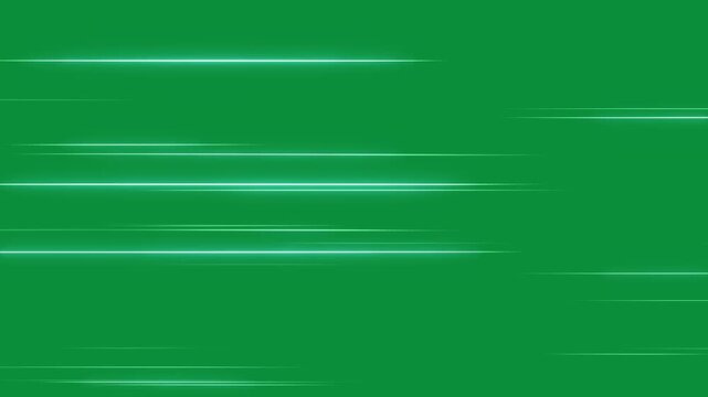 Right to Left speed lines moving, on green screen anime background, manga speed line motion 4K video animation. Anime Horizontal Speed Lines Seamless recurring speed line background.