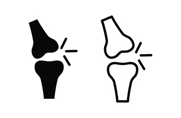 Knee joint pain icon vector for web design