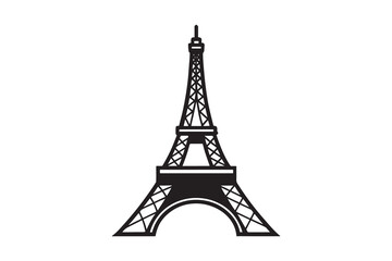 Fototapeta premium the eiffel tower in paris france isolated on white of background silhouette icon