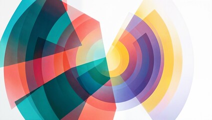 Fototapeta premium Vibrant Abstract Color Fields with Dynamic Layers and Geometric Shapes, Expressing Modern Musical Energy and Contemporary Design.