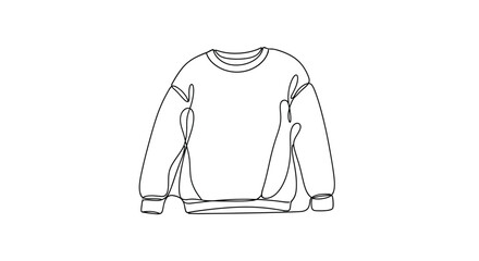 Minimalist line art of a casual sweatshirt © Line Home