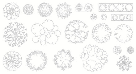 Top View Tree Symbols for Architectural Plans and Landscape Design © hidayati