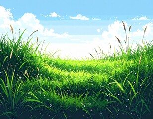 草原　イラスト　