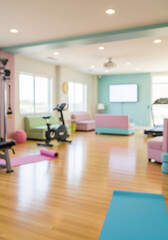 Gym Interior Blur Shows Fitness Equipment Beautifully