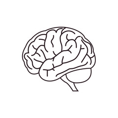 Brain brains organ thinking idea think emoji symbol sign icon vector illustration isolated flat smart 