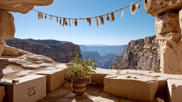 Scenic View From a Natural Rock Shelter at the Canyon During Daytime Hours Generative AI